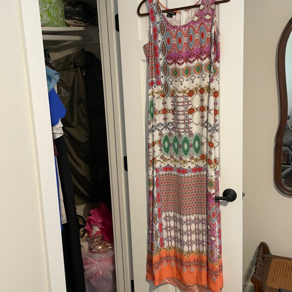 Printed Long Silk Dress